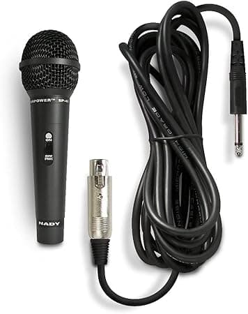 Nady SP-4C Dynamic Neodymium Microphone - Professional vocal microphone for performance, stage, karaoke, public speaking, recording - includes 15' XLR-to-1/4" cable