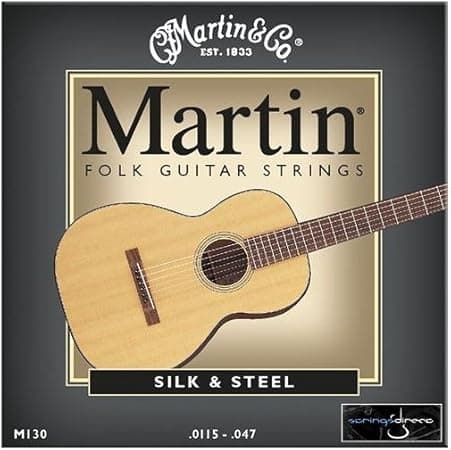 Martin M130 Silk & Steel Folk Guitar Strings, Light