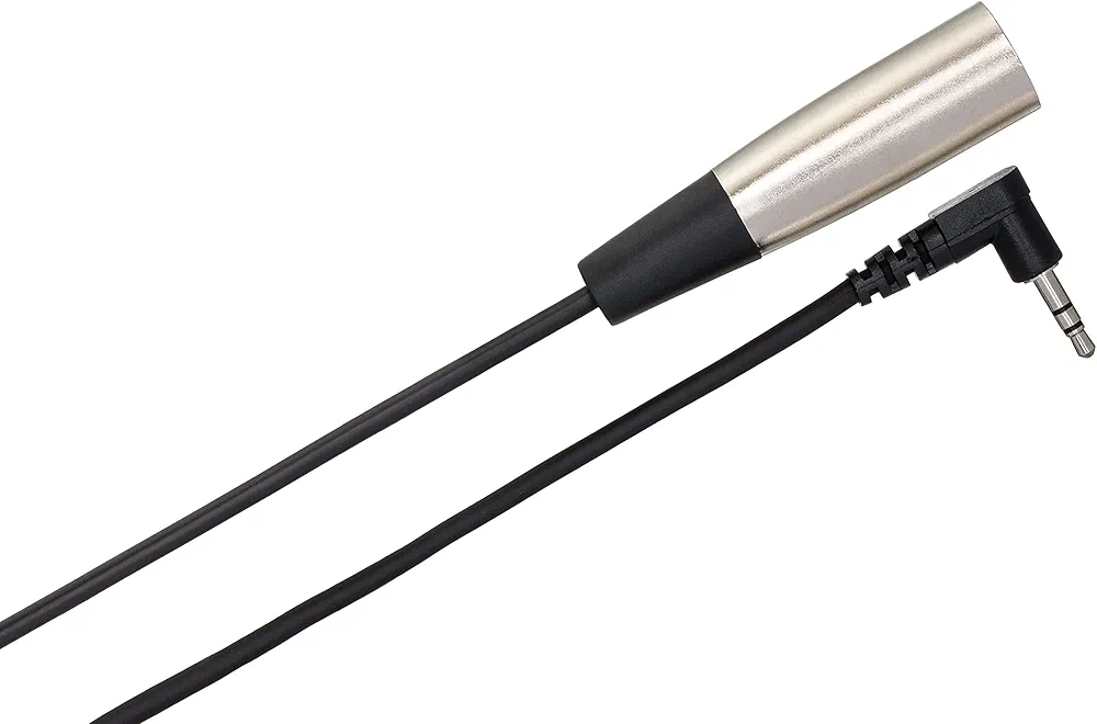 Hosa XVM-101F XLR3F to Right-angle 3.5 mm TRS Camcorder Microphone Cable, 1 Foot : Musical Instruments