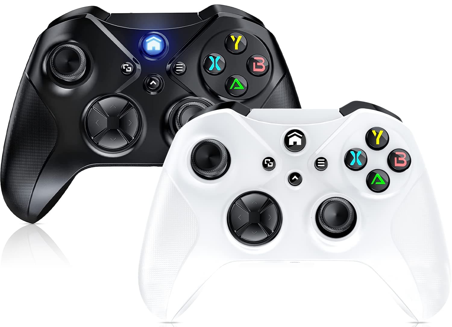 Gamrombo 2 Pack Wireless Controller for Xbox One, Xbox Series X/S, Xbox One X/S Console, Android/iOS/PC Windows, with Dual Vibration & 6-Axis Gyro Sensor/Headphone Jack/Turbo & Marco Funtion (White+Black)