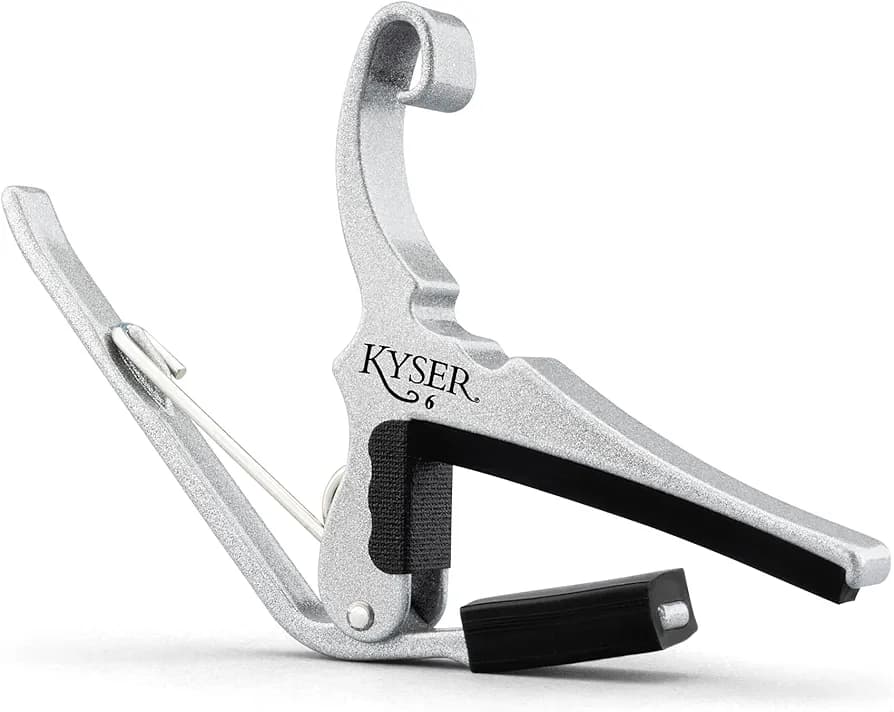 Kyser Quick-Change Guitar Capo for 6-string acoustic guitars, Silver, KG6SA : Musical Instruments