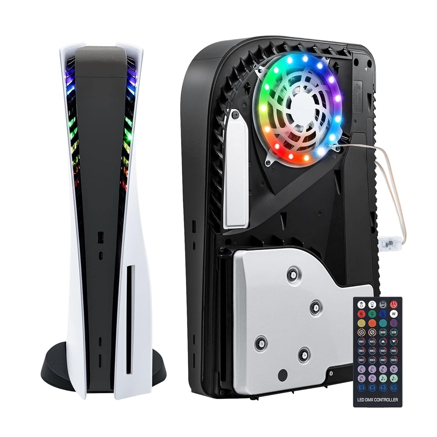 Mcbazel RGB LED Light Strip for PS5 Console, IR Remote/APP/USB 3 Control Methods, 8 Colors 400+ Effects DIY Decoration Accessories Flexible Tape Light Strips for PlayStation 5 Console