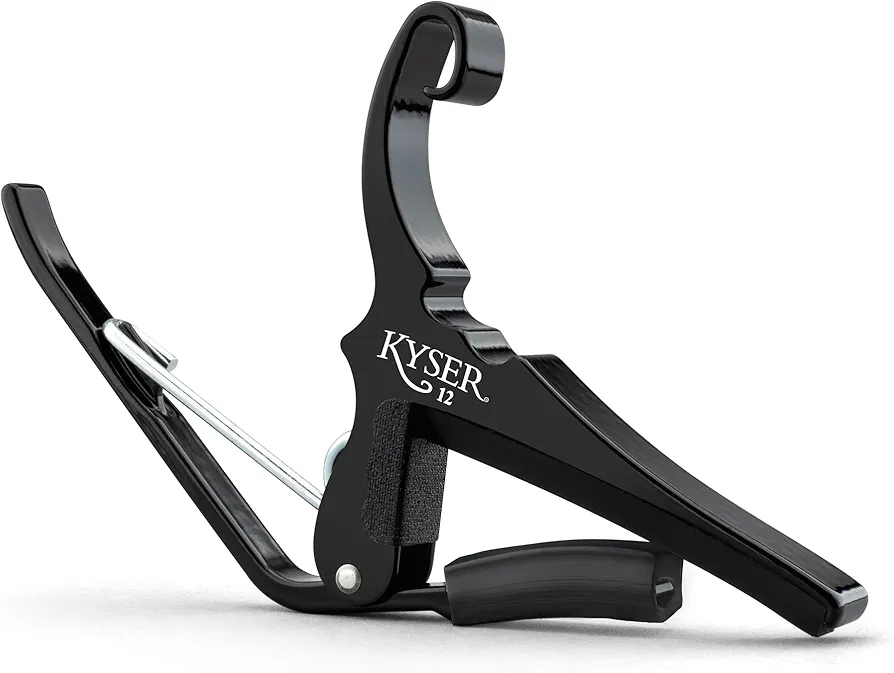 Kyser Musical Products Quick-Change Guitar Capo, KG12BA, Black - For Twelve String Guitars, Made in USA, Quality, Strong, Lightweight, Quick & Easy Key Changes, Innovative, Perfect Fit for 12 Strings