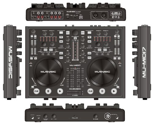 MUSYSIC MU-MIDI7 USB MIDI DJ Mixer & Controller with Soundcard (Audio Interface)